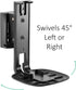 ynVISION.DESIGN Adjustable Wall Mount Bracket for Sonos One, One SL, and Play:1 Speaker | 2 Pack | Black