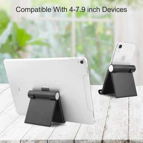 Mobile Phone Holder, Adjustable Foldable Portable Desk Stand for Video Call Mount (1PH - Black)