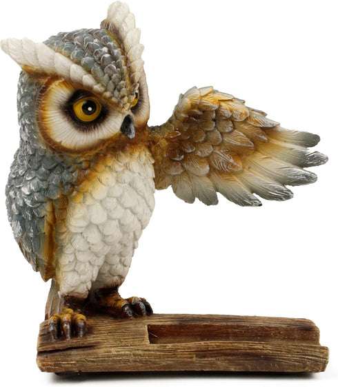 Needzo 5.5 6.5 Inches Wise Owl Phone Stand, Resin Animal Smartphone Holder, Home and Office Accessory, Novelty Gifts, x