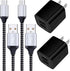 Android Charger, 2-Pack 2.1A Dual Port USB Charging Block with 6FT Fast Charging Micro USB Cable for Samsung Galaxy