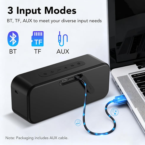IKT 30W Bluetooth5.4, Bass,24H IPX7 Portable Bluetooth Speaker with Lights x Holidays/World Cup Stuffers, Loud Stereo