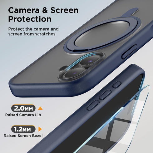 SURPHY 17 (6.3 inch 2025), 360 17, Stand Case for iPhone Case with Screen Protector Compatible with MagSafe, Rotatable