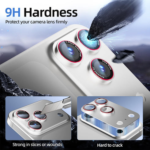 9H 17 17 2 Pack) HelloDeere High-alumina Tempered Glass Camera Lens Protector for iPhone Pro Max, Military-Grade