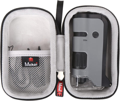 Mchoi Hard Carrying Case for Carson MicroFlip 100x-250x LED & UV Lighted Pocket Microscope, Shockproof Travel Case Only