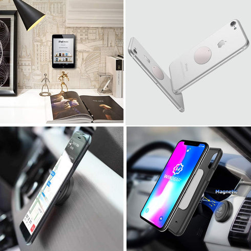 WixGear Mount Metal Plate with Adhesive for Magnetic Cradle-Less Mount - X4 Pack (Silver)