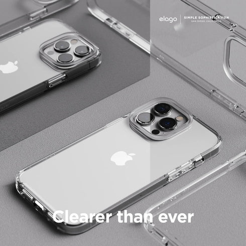 elago Hybrid Clear Case Compatible with iPhone 14 Pro - 6.1 Inch, Military Grade Drop Protection, Crystal Clear Full