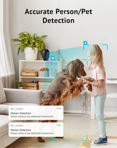 LaView 1080P 360 Camera,2-Ways Indoor Security Camera, Home Security Camera with Sound & Motion Detection, Baby Monitor