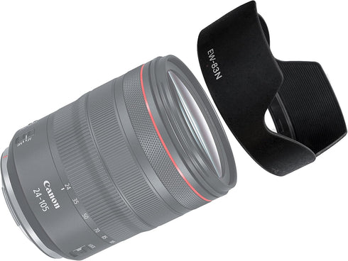 RF 24-105mm F4L Lens Hood - EW 83N Petal Bayonet Mount Shade, Reversible Non-Glare Finish for Canon Lens