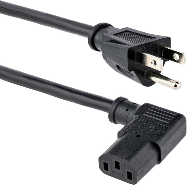 StarTech.com 10ft (3m) Computer Power Cord, 18AWG, NEMA 5-15P to Right Angle C13,