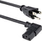 StarTech.com 10ft (3m) Computer Power Cord, 18AWG, NEMA 5-15P to Right Angle C13,