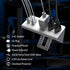 Nightstand Edge Mount Power Strip with USB-C Ports, Tabletop Surge Protector with 3 AC Outlets