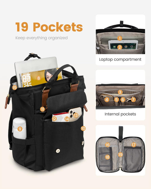 Backpack Backpack Pack, Backpack, 15.6 Inch LOVEVOOK Laptop for Women, Teacher Nurse Work Laptop Bag, Waterproof Travel