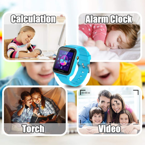 PTHTECHUS Smart Watch for Kids, Boys Girls Smartwatch with 2 Way Phone, HD Selfie Camera, Games, Music, for Ages 4-13