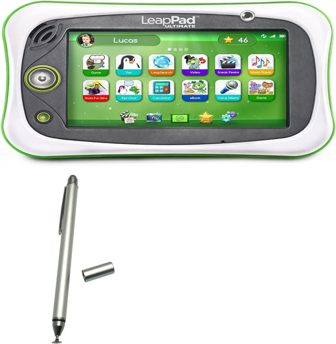 BoxWave DualTip Capacitive Stylus Pen for Leapfrog LeapPad Ultimate - Fiber Tip and Disc Tip in Metallic Silver