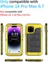 Unitedtime Waterproof Case for iPhone 14 Pro Max, Built-in Screen Protector, Rugged Hard Silicone, Military Grade, 6.7