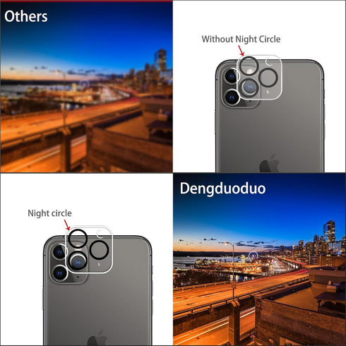 Dengduoduo 3 Pack Tempered Glass Camera Lens Protector for iPhone 11 Pro & Pro Max, Ultra HD, 9H Hardness, Easy Install.