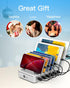 Charging Station for Multiple Devices - 6 Port Fast Charging Station for iPhone, iPad, Android, Tablet with 6 Mixed