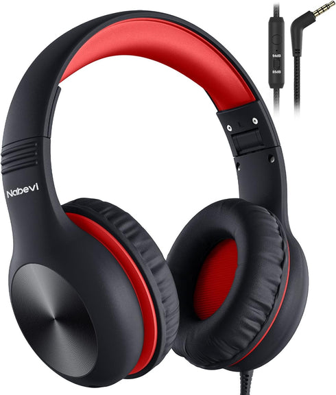 Headphones for Kids, Over Ear Kids Headphones with Microphone, 85dB/94dB Safe Volume Limit for School, Online Study,