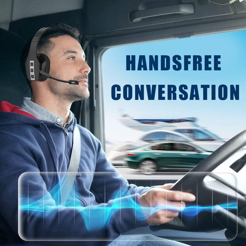 Trucker Bluetooth Headset V5.1, CVC8.0 Noise Cancelling, 35Hrs HD Talktime Wireless Headset for Drivers