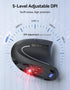 TECKNET Ergonomic Wireless Mouse, Rechargeable Vertical Ergo Mouse, Silent 2.4GHz, 6 Buttons, Up to 4800DPI
