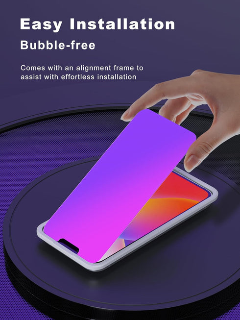 Privacy Screen Protector Compatible for iPhone 13 Pro Max/iPhone 14 Plus Tempered Glass 6.7 Inch, Purple Gradient HD