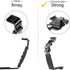 ChromLives L Bracket Mount Video Grip with Dual Flash Cold Shoe, 1/4'' Tripod Screw, Heavy Duty Padded Grip