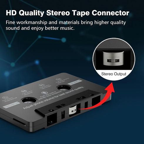 Mersoco Cassette Cassette MP3 3.2 Car Audio Adapter with Hands-Free Calling Microphone, Universal Tape Aux Adapter