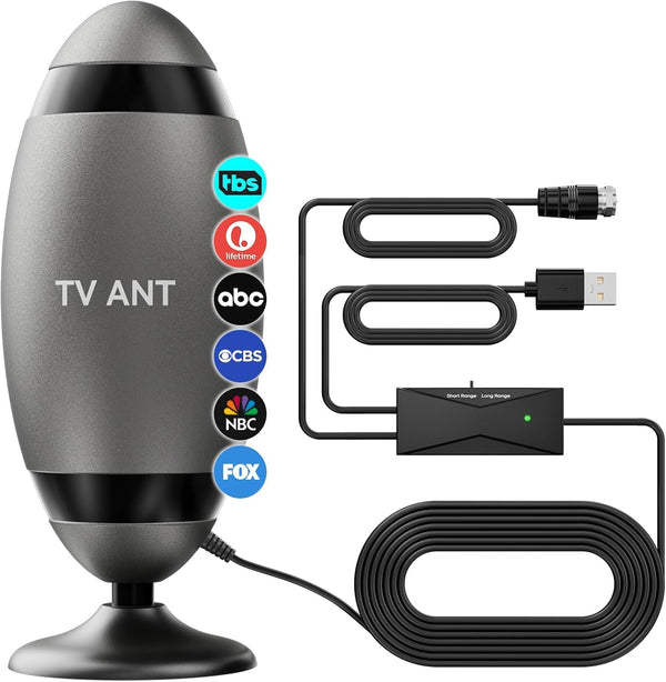 WERCHTAY TV Antenna Indoor, Antenna for Smart TV with Adhesive Base,Football Antenna Support