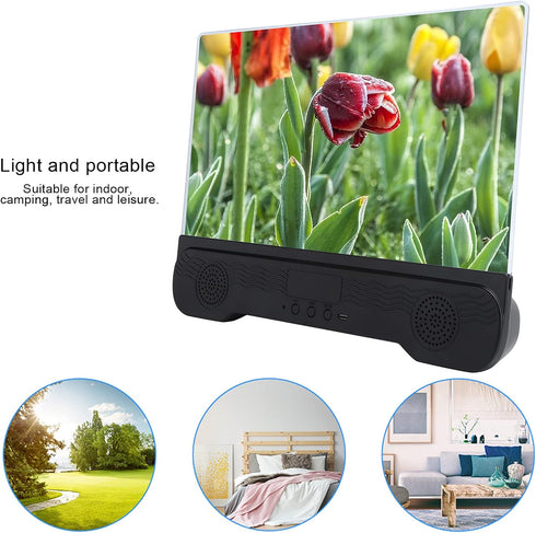EBTOOLS 14 Inch Phone Screen Magnifier, HD Mobile Phone Amplifier with Bluetooth Speaker, Portable Desktop Enlarger
