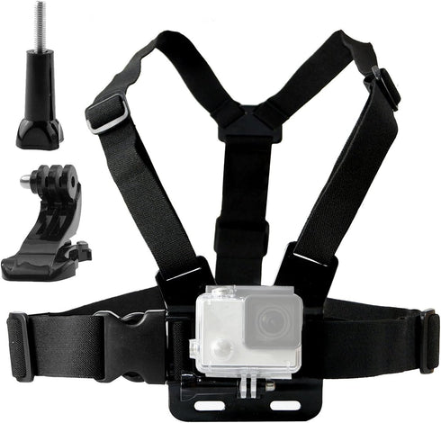 Adjustable Chest Harness Mount Strap with J Hook for Gopro Hero 12 11 10 9 8 7 /AKASO/Dragon Touch/Vemont/Remali