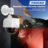 Solar Powered Dummy Fake CCTV Security Dome Camera with Flashing Red LED Light & Warning Security Alert Sticker Decal