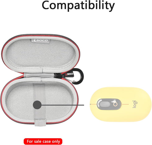 RLSOCO Carrying Case for Logitech POP/Pebble Mouse 2/Pebble Wireless Mouse (Black) with Keychain