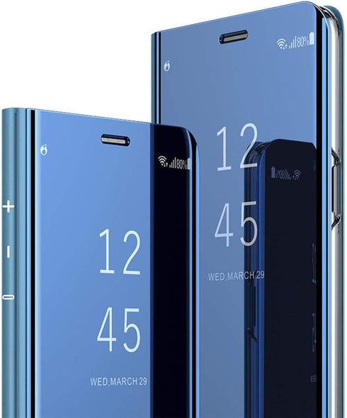 Omorro Case for Galaxy Note 9, Luxury Clear View Electroplate Mirror Flip Wallet