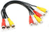 Oiyagai 1Pc RCA Cable, 3 RCA Male Jack to 6 RCA Female Plug Splitter Audio Video Adapter Cable, 10 inches