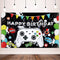 Video Game Happy Birthday Backdrop Banner for Kids Boys Party - Gaming Photography Background Wall Decoration Supplies