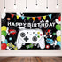 Video Game Happy Birthday Backdrop Banner for Kids Boys Party - Gaming Photography Background Wall Decoration Supplies
