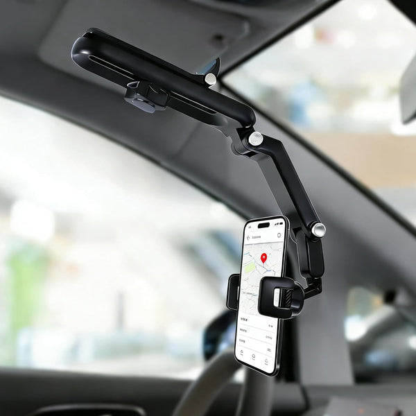Hiravira Sun Visor Phone Holder, 360 Rotatable and Extendable Car Phone Holder, 1080