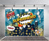 Haoyiyi 5x4ft Superhero City Backdrop, Dark Blue Sky Boom Cloud Background for Photography Activity Decoration