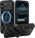SOKAD Magnetic Checkered Case for iPhone 17 Pro Max with Finger Strap Kickstand,