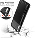 Vofolen iPhone XR Case Wallet with ID Slot, Credit Card Holder, Scratch Resistant Dual Layer Bumper Cover - Black