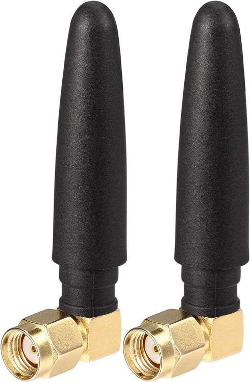 Eightwood Compact WiFi Antenna, 2.4GHz 5GHz Dual Band RP-SMA Bluetooth Antennae Right Angle (2-Pack) for PC Network