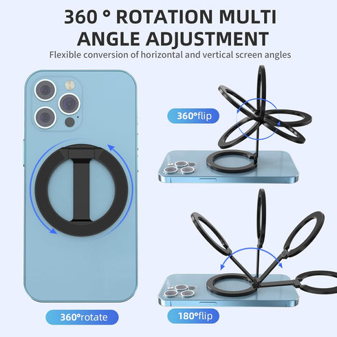 Rimyam 360Rotation 17/16/15/14/13/12 Magnetic Phone Ring Holder for MagSafe Finger Grip Stand Adjustable Cellphone