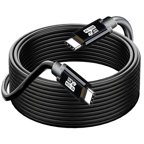 USB C to USB C Cable 40FT, 100W 4K60HZ USB3.2 GEN2x2 Fast Charging & Sync for Xreal MacBook Pro, iPhone 15