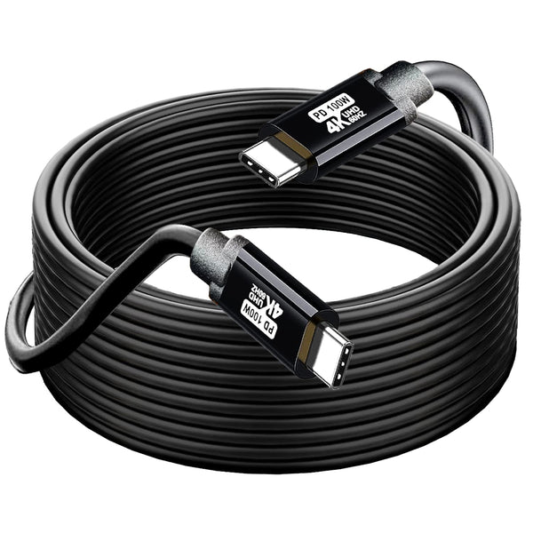 USB C to USB C Cable 25FT, 100W 4K60HZ USB3.2 GEN2x2, Fast Charging & Sync for Xreal MacBook Pro, iPad Pro, iPhone 15