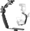 ChromLives L Bracket Mount Video Grip with Dual Flash Cold Shoe, 1/4'' Tripod Screw, Heavy Duty Padded Grip