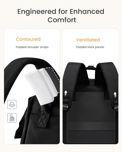 Backpack Pocket,15.6 inch Backpack Backpack Daypack,Black LOVEVOOK Laptop for Women with Giant Tumbler Holder