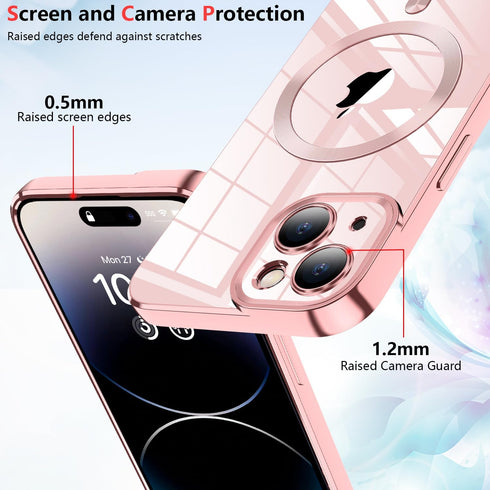 Magnetic Clear Case for iPhone XR 6.1-Inch, Military Drop Protection, Shockproof Slim Crystal Clear - Sky Blue