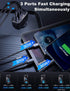 4 in 1 USB C Car Charger Adapter, 210W Multi USB Cigarette Lighter Adapter with 3 USB Ports for iPhone 15/14