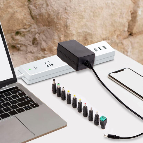 12V 2A Power Adapter Charger AC, 12V Regulated Power Supply with 10 Interchangeable DC Plugs for Electronics