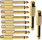 6.35mm 1/4" TS Plug to RCA Female Jack Adapter Connector - 10 Pack, Gold-Plated Mono Male to RCA Female